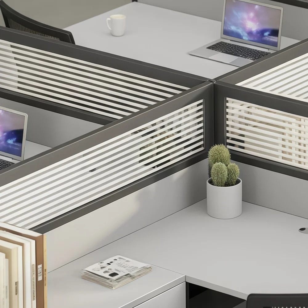 Modular Office Desks with Partition Screens - image 5