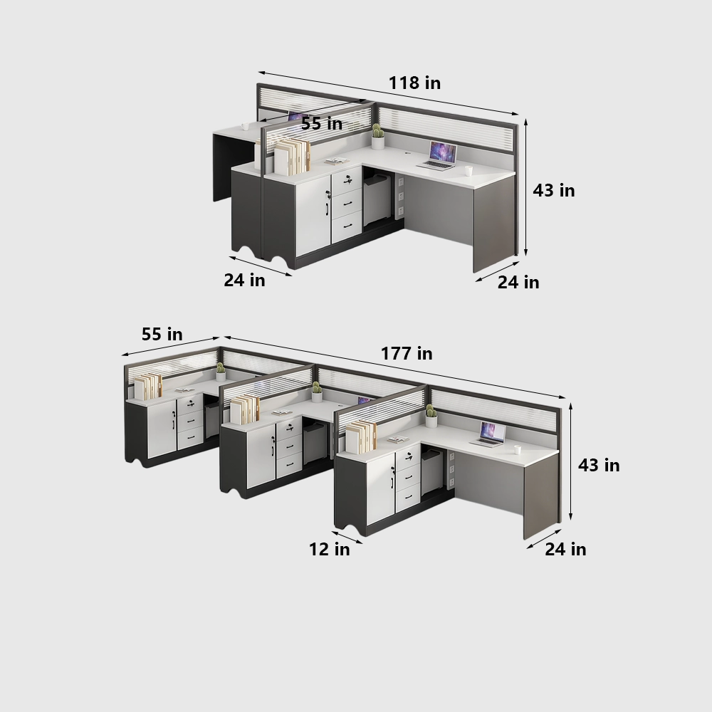 Modular Office Desks with Partition Screens - image 7