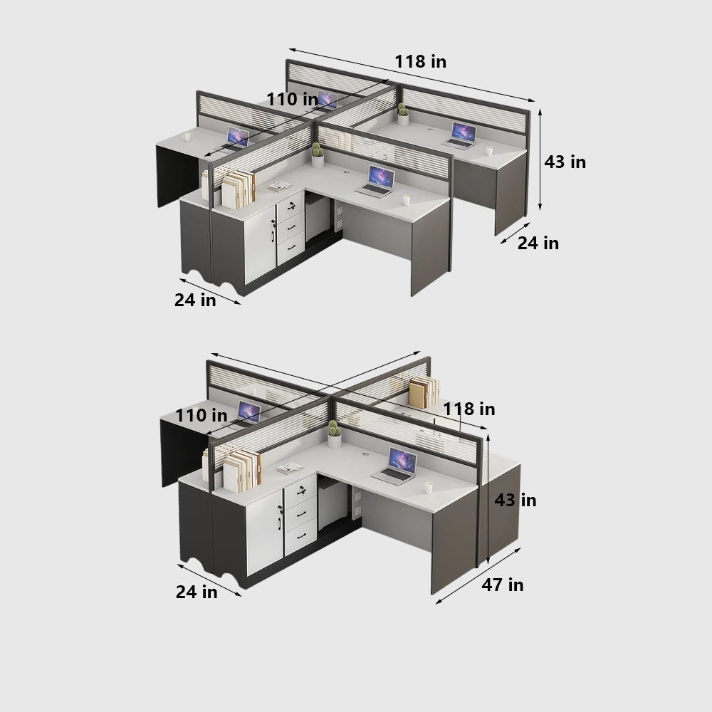 Modular Office Desks with Partition Screens - image 8