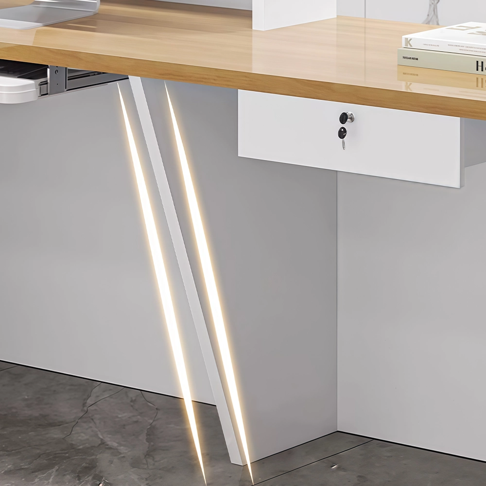 Multi-Layer Solid Wood Reception Desk - image 5