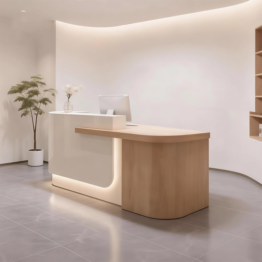 Natural Wood Style Check-in Desk for Homestays - image 2