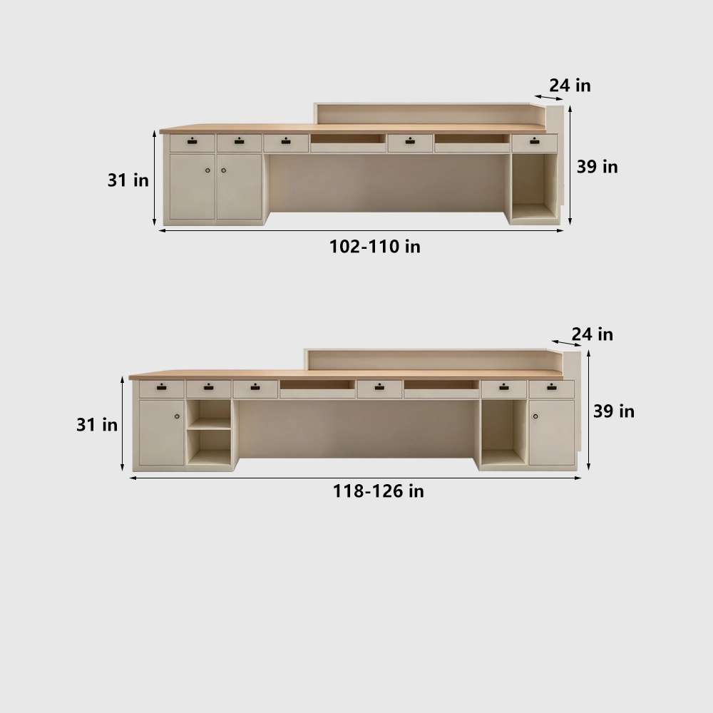 Natural Wood Style Check-in Desk for Homestays - image 9
