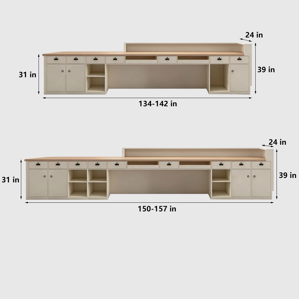 Natural Wood Style Check-in Desk for Homestays - image 10