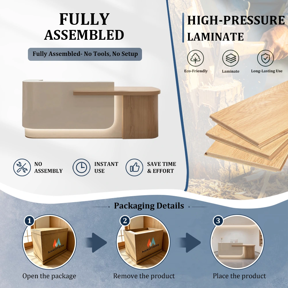 Natural Wood Style Check-in Desk for Homestays - image 11