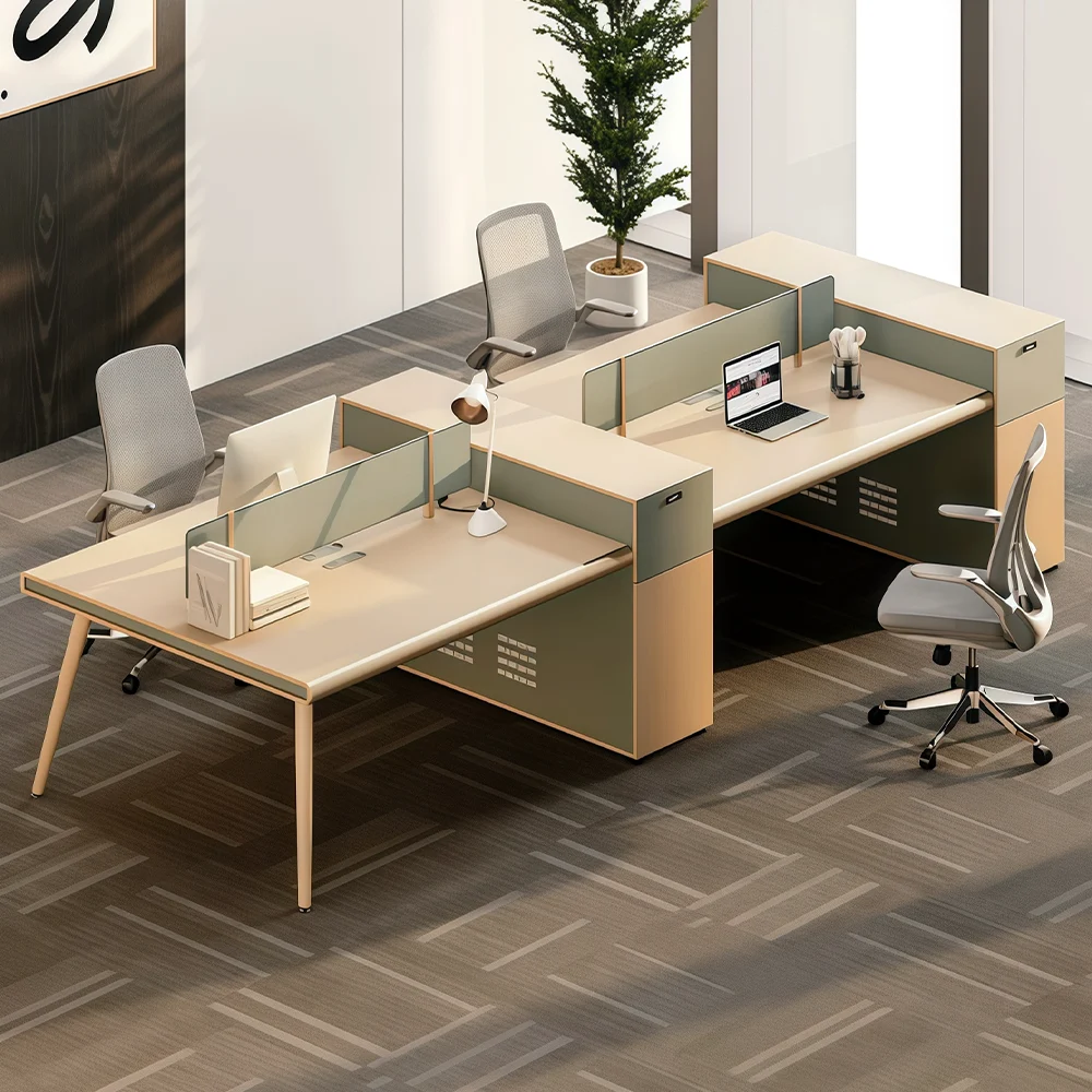 Office Desk with Partition for Employee Workstations - image 2