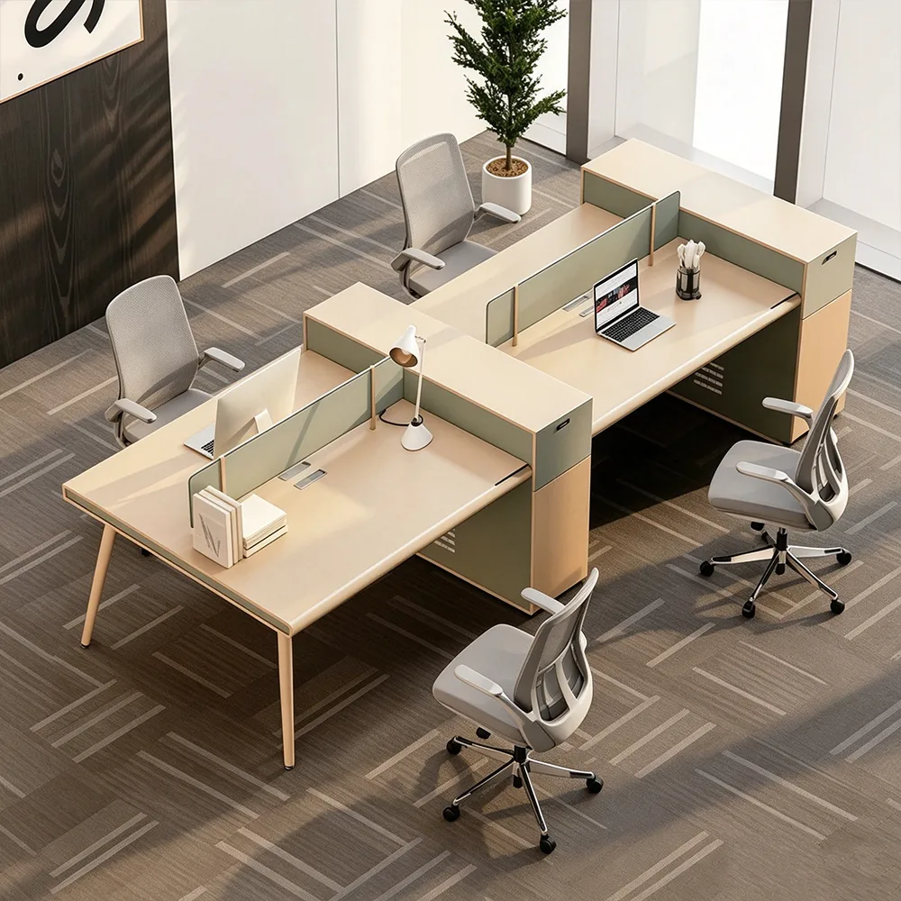 Office Desk with Partition for Employee Workstations - image 3