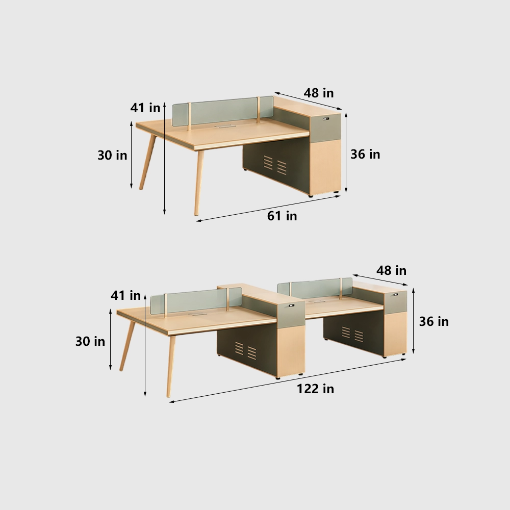Office Desk with Partition for Employee Workstations - image 7