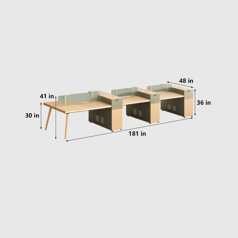 Office Desk with Partition for Employee Workstations - image 8