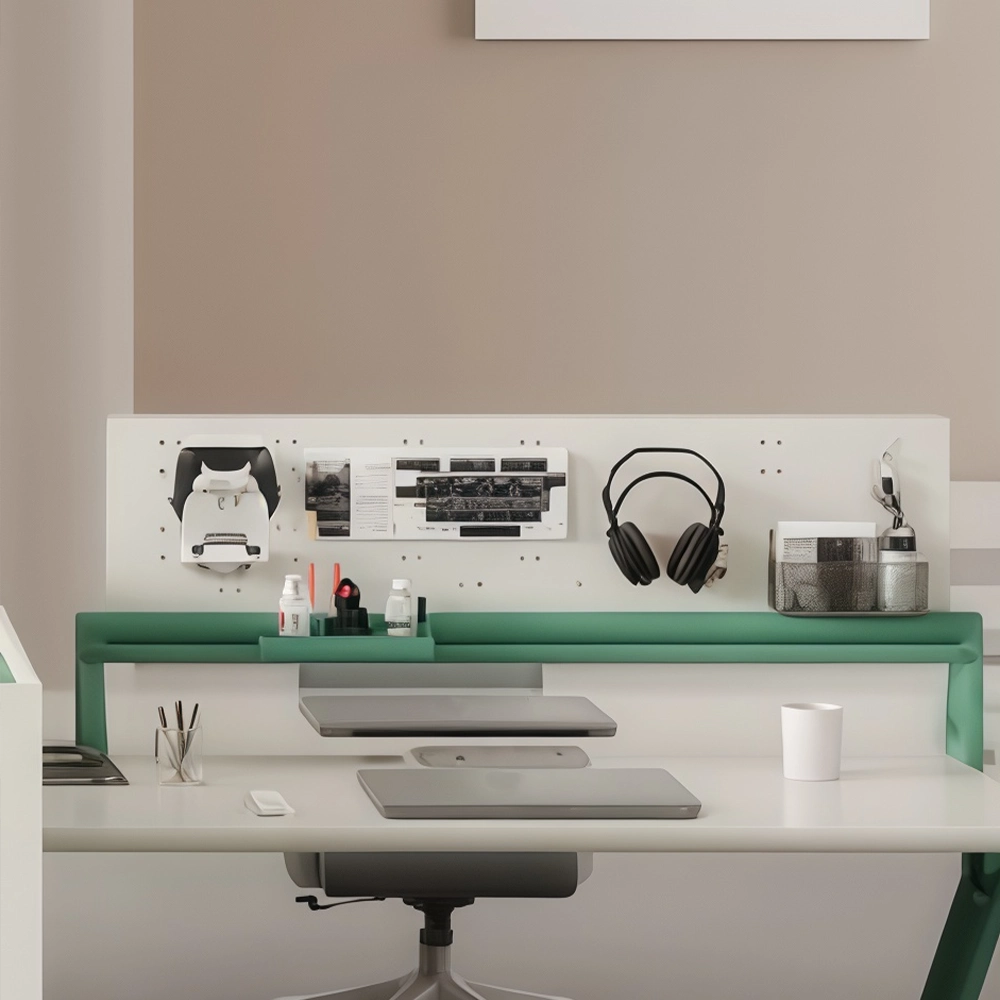 Office Desk with Pegboard for Employee Workstations - image 5