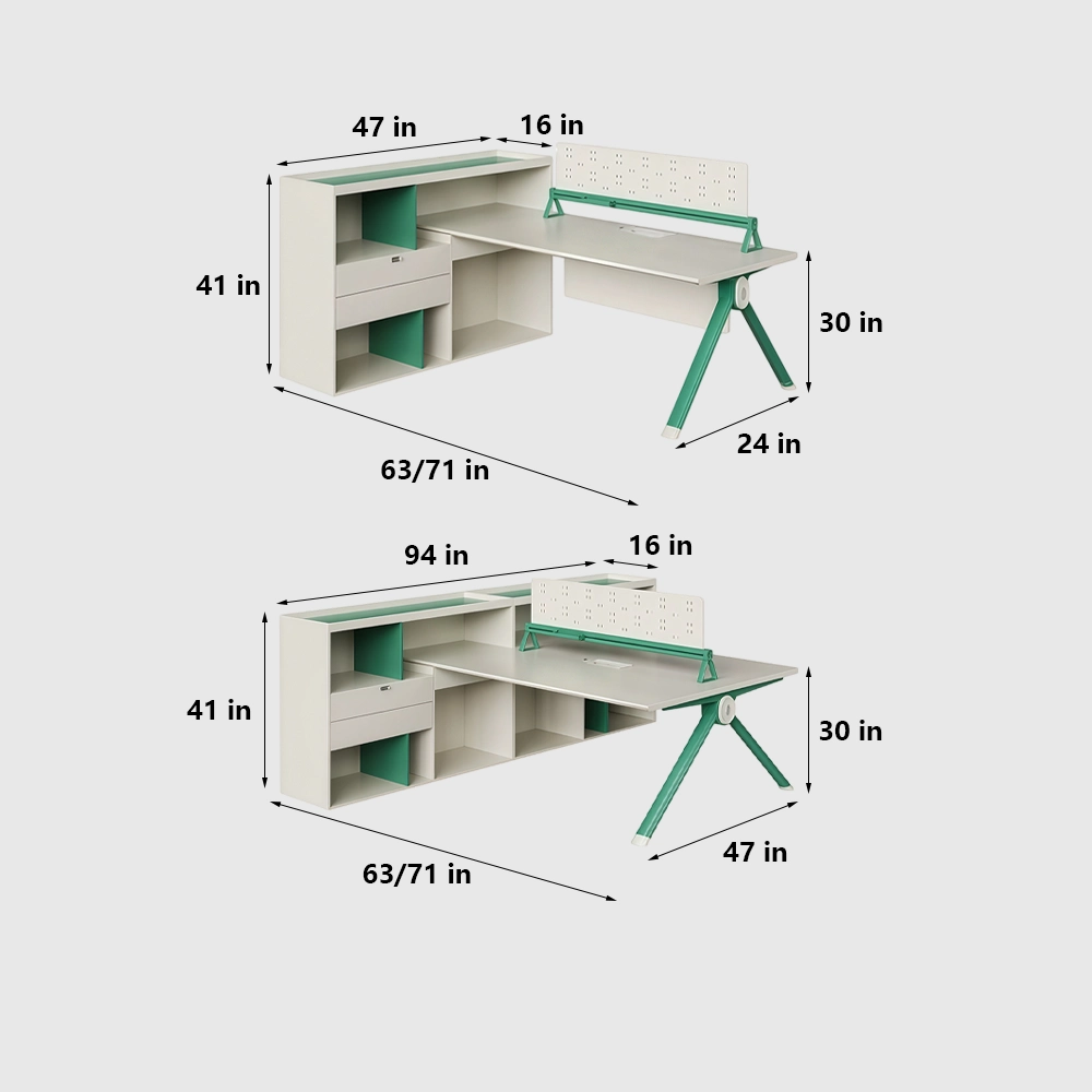 Office Desk with Pegboard for Employee Workstations - image 7
