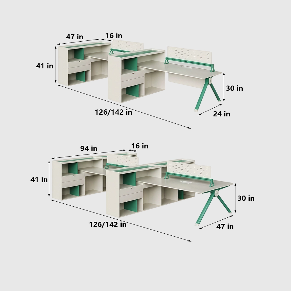 Office Desk with Pegboard for Employee Workstations - image 8
