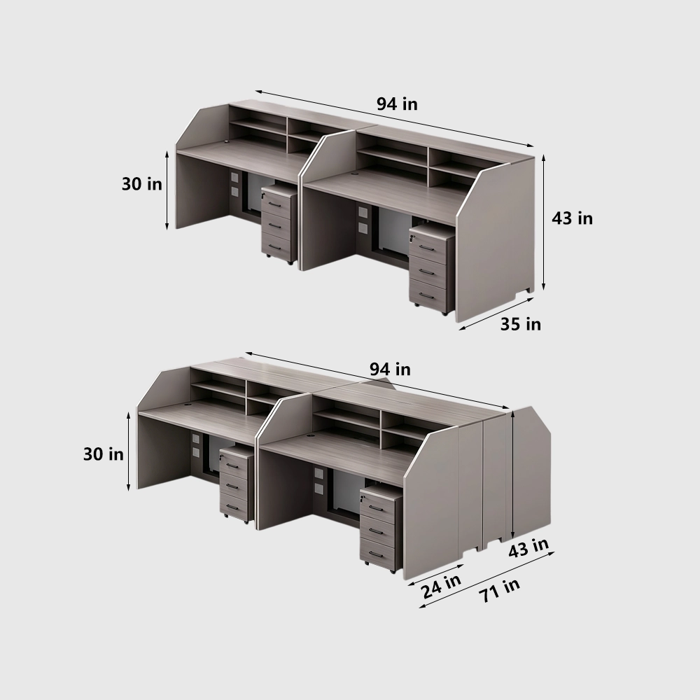 Office Desk with Storage Cabinet for Staff Workstation - image 8