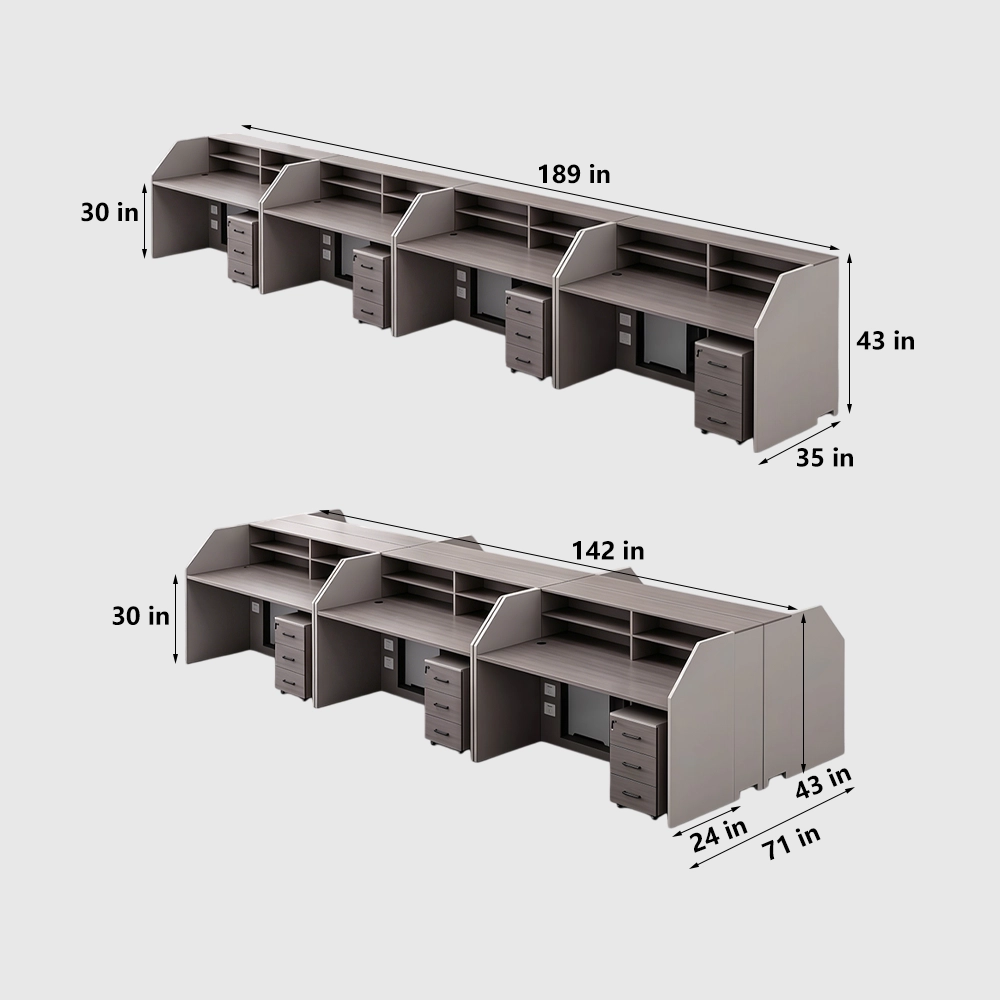 Office Desk with Storage Cabinet for Staff Workstation - image 9