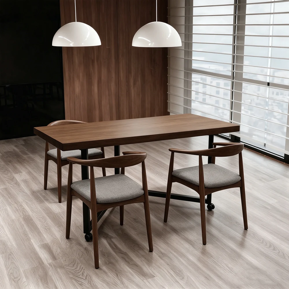 Portable Solid Wood Conference Table with Wheels, Spliceable - image 2