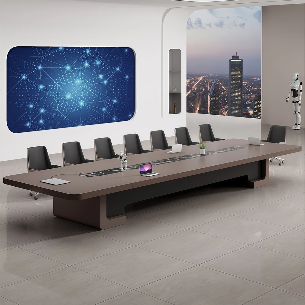 Luxury Piano Gloss Finish Conference Table – Large Modern Rectangle Boardroom Table - image 2