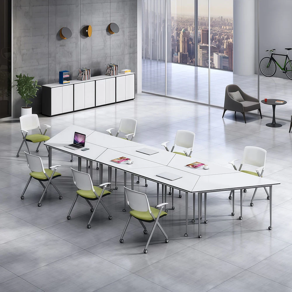 Modular Movable Conference Table with Triangle & Trapezoid Splicing Design - image 2