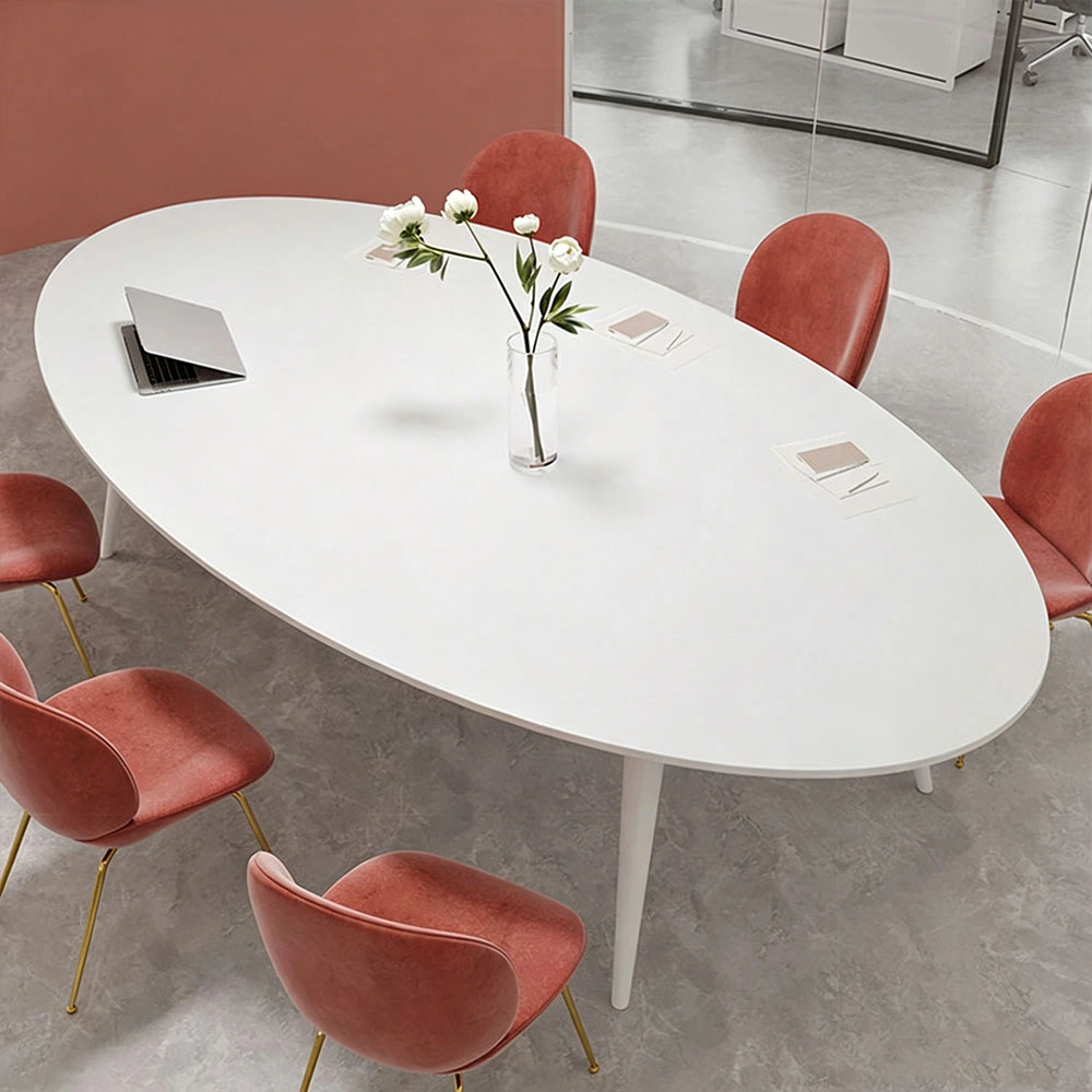 Contemporary Elliptical Real Wood Meeting Table – Optimized for Office Furniture - image 2