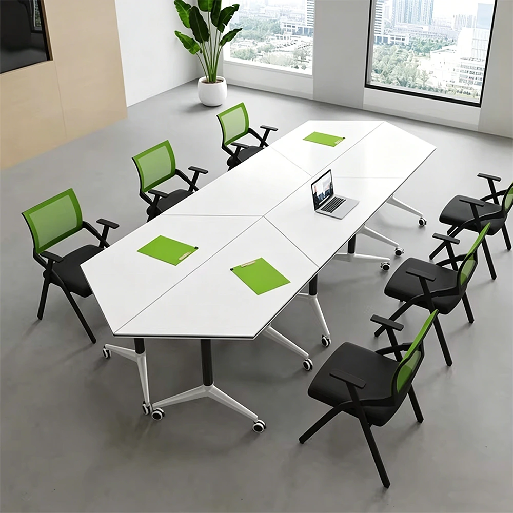 Irregular Folding Conference Table  Mobile Modular Meeting Table - image 3