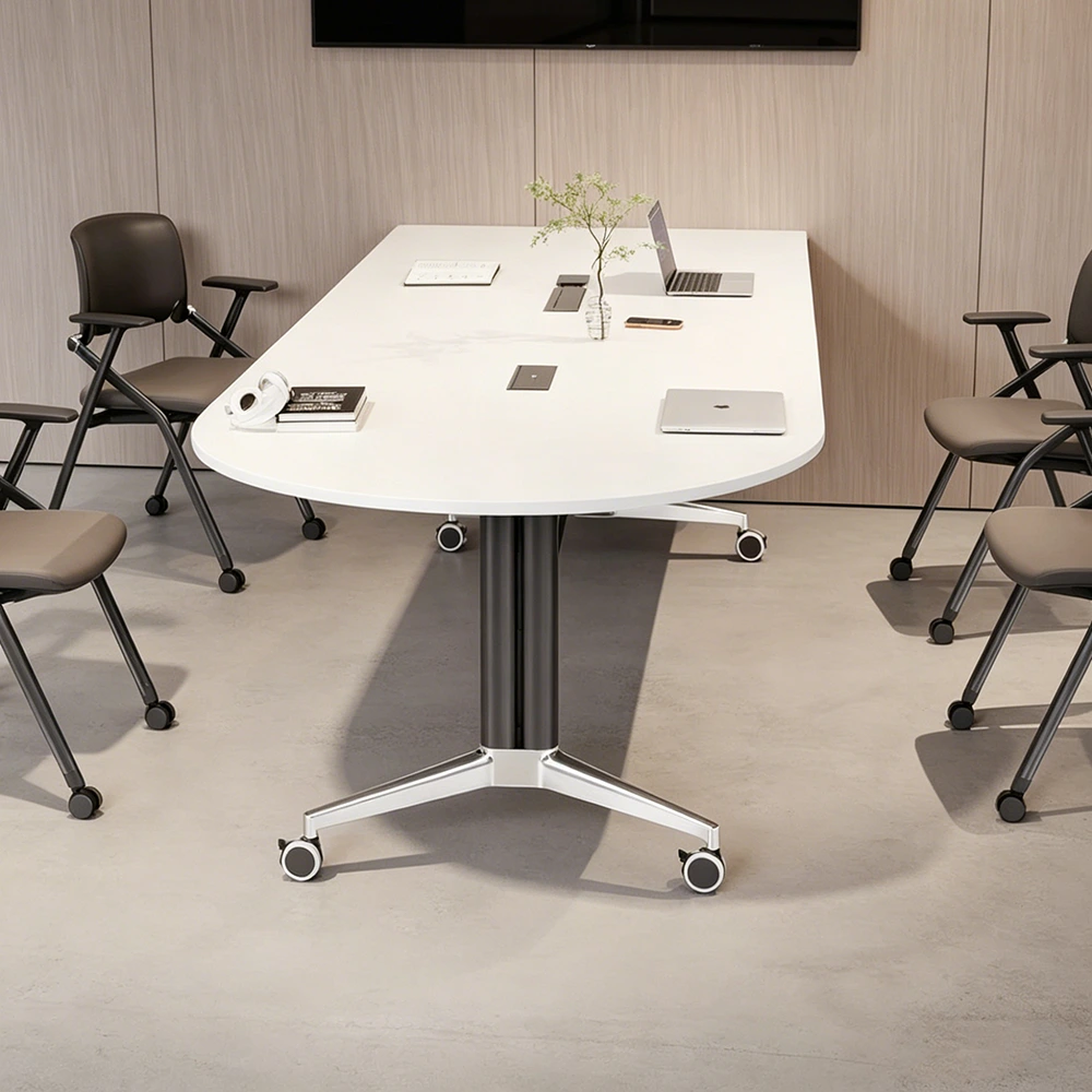 Spliceable Folding Training Table Portable Conference Desk with Wheels - image 2