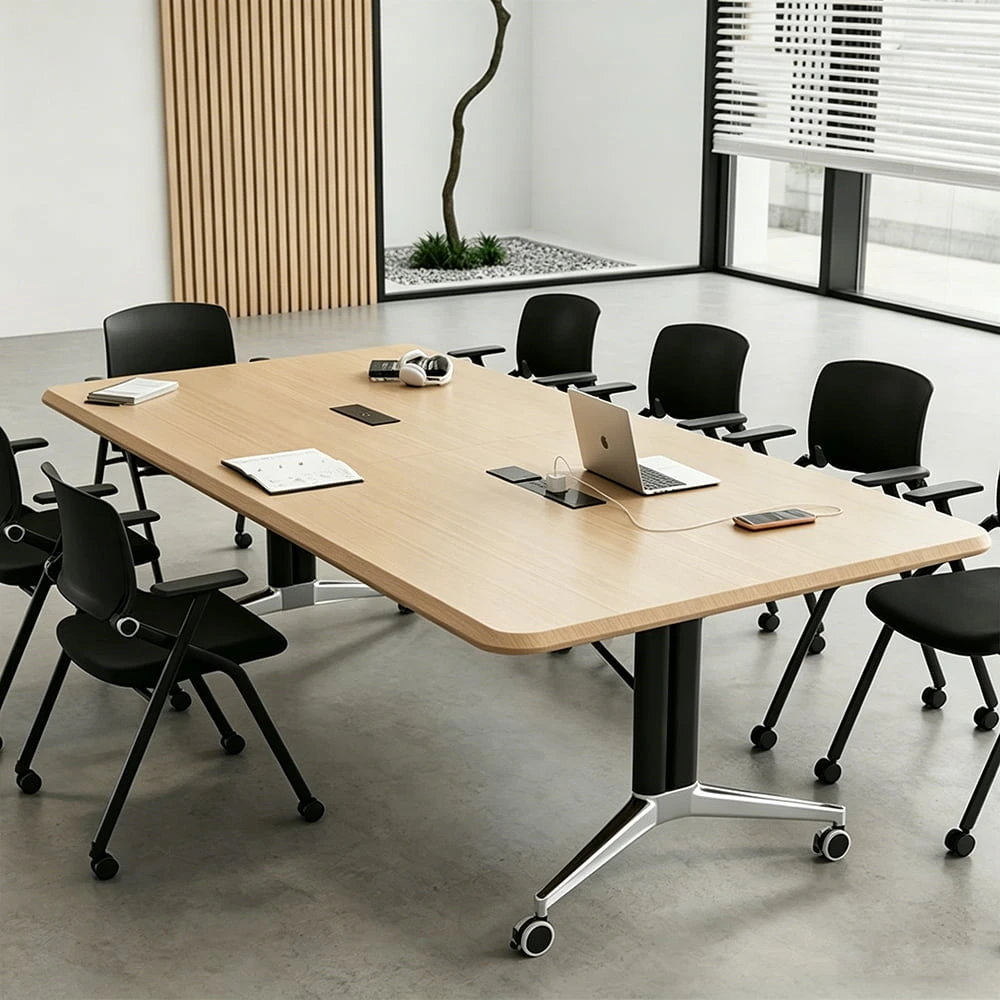 Mobile Folding Table for Office – Extendable Modular Conference Desk on Casters - image 2