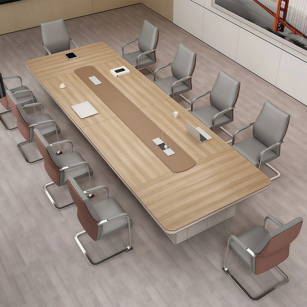 Elegant Long Conference Table – Modern Light Luxury Style - image 2
