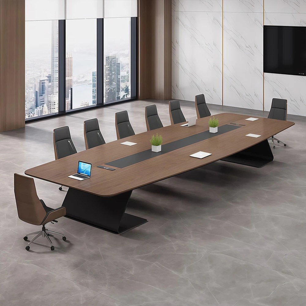 Modern Large Conference Table  Long Rectangular Meeting Table - image 2