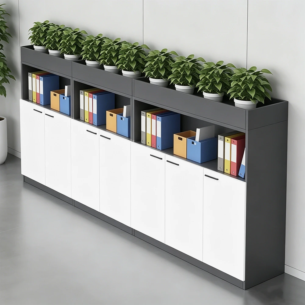 Office Filing Cabinet with Decorative Planter Shelf - image 2