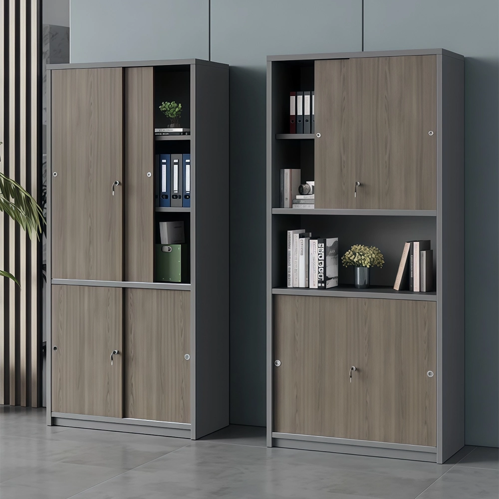 Wooden Sliding Door Office File & Book Cabinet - image 2