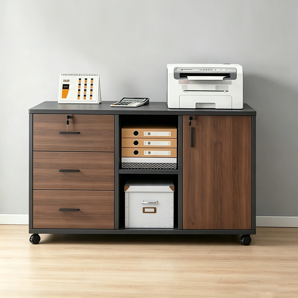 Mobile Under-Desk Storage Cabinet With Locking Drawer - image 2