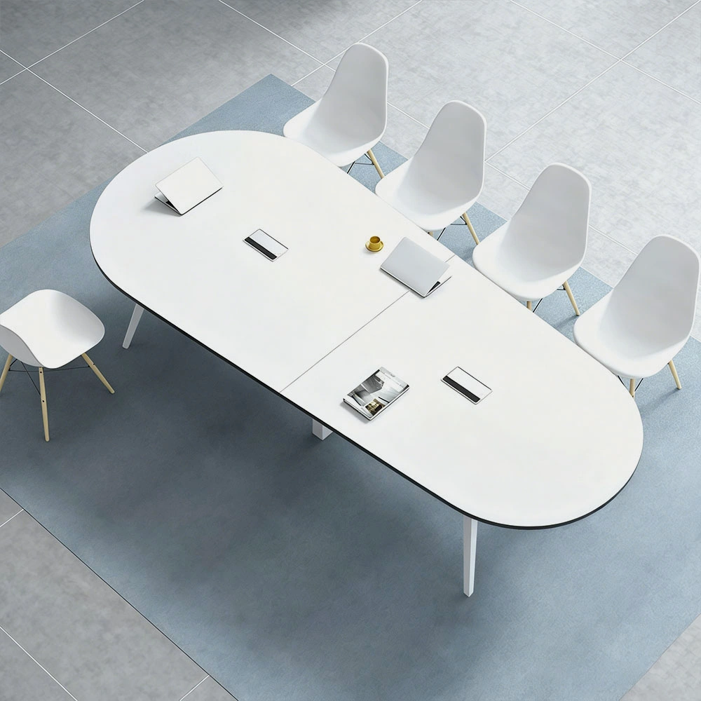 Modern Elliptical Tapered Conference Table – Long Training Desk for Offices - image 3