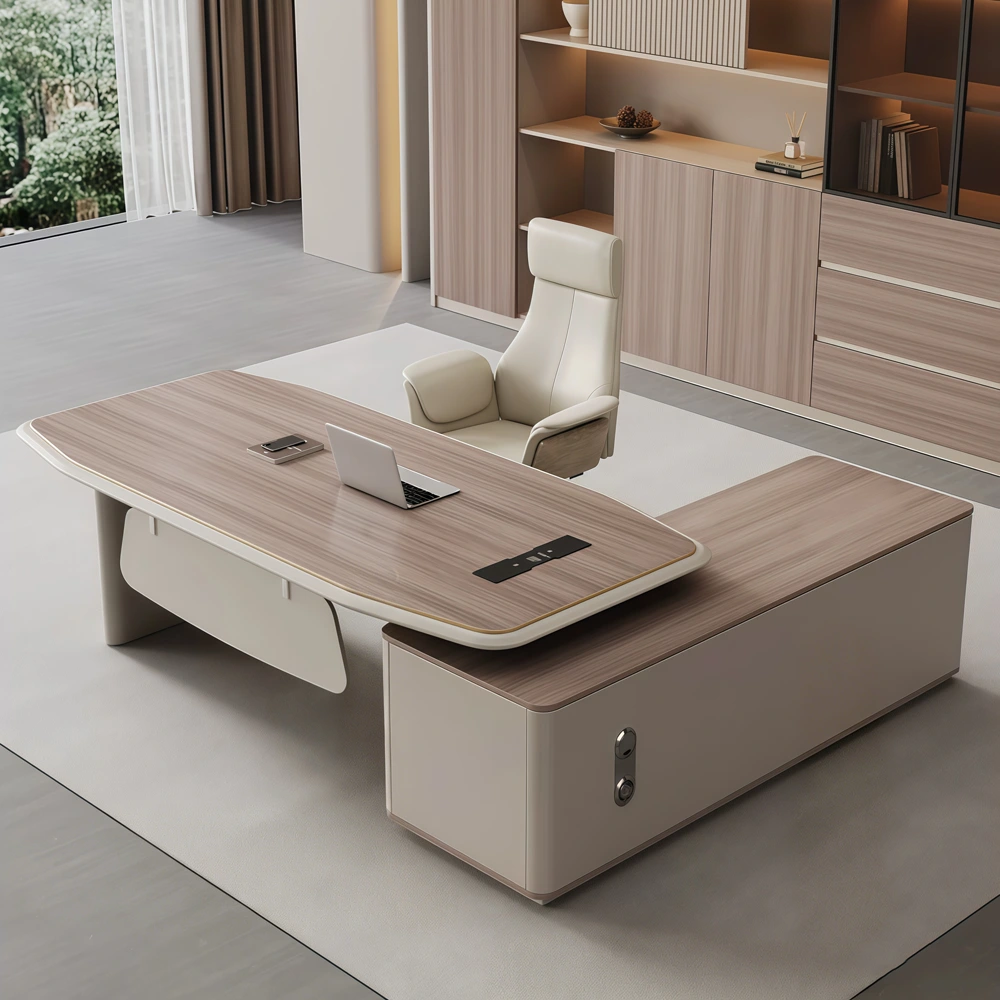 Electric Height Adjustable Standing Desk with Storage Cabinet – Modern Office Desk - image 3