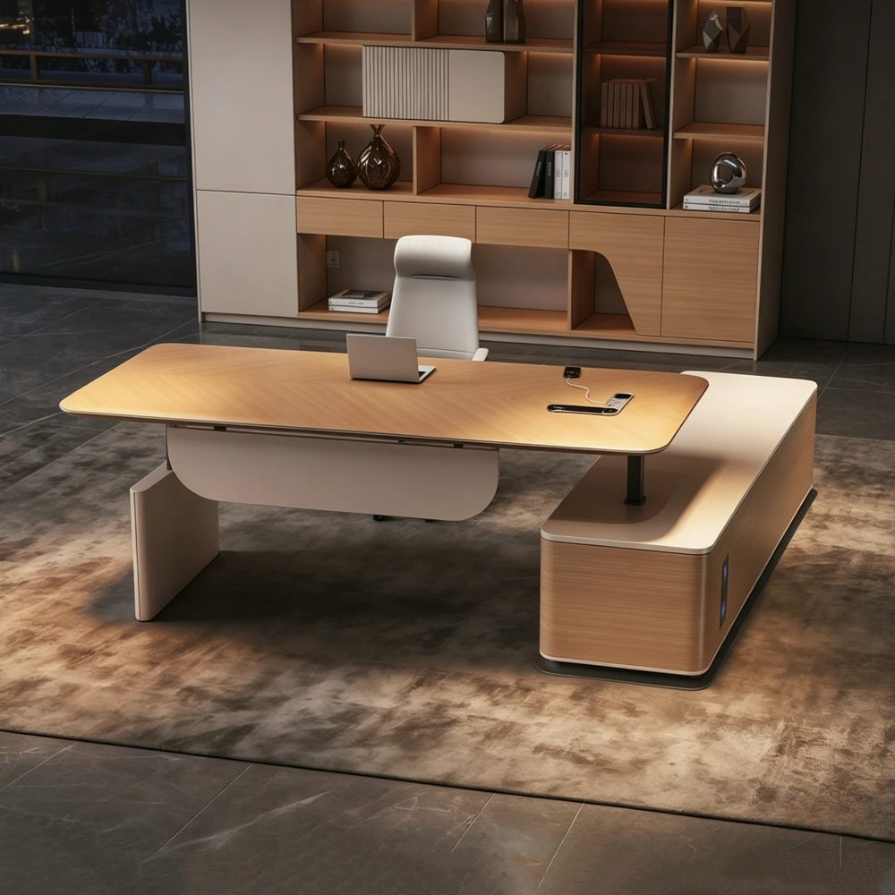 Adjustable Electric Standing Desk with Side Storage – Simple Modern Office Furniture - image 3