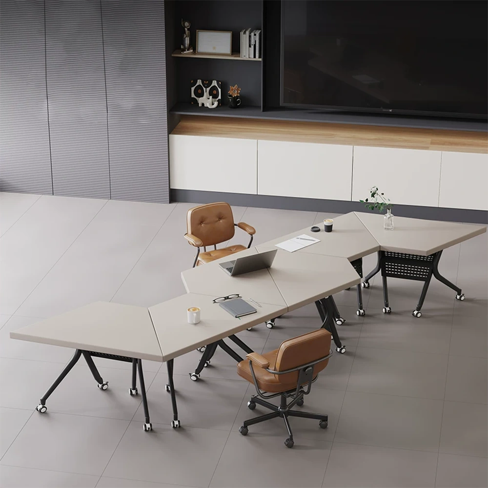 Simple Modern Folding Conference Table  Mobile Splicing Team Discussion Desk for Office - image 2