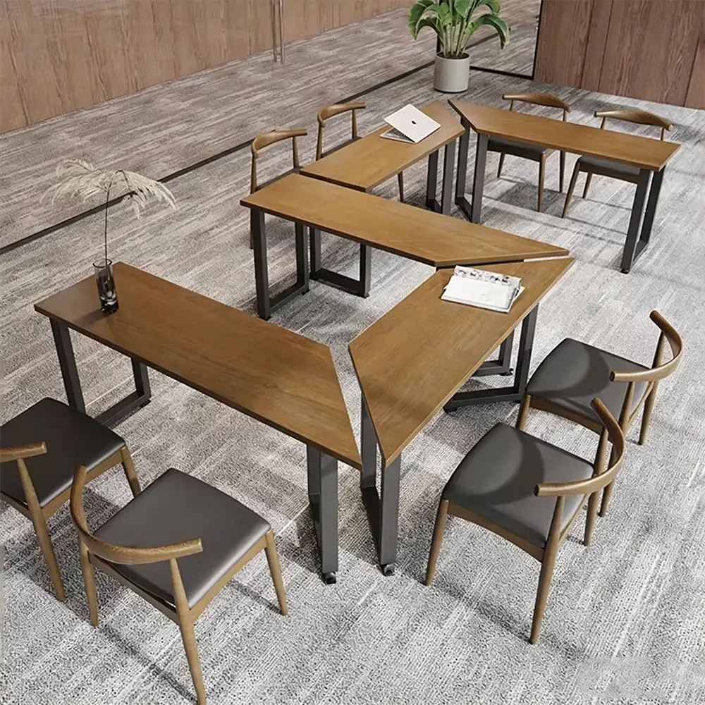 DIY Modular Solid Wood Conference Table – Mobile Reconfigurable - image 3