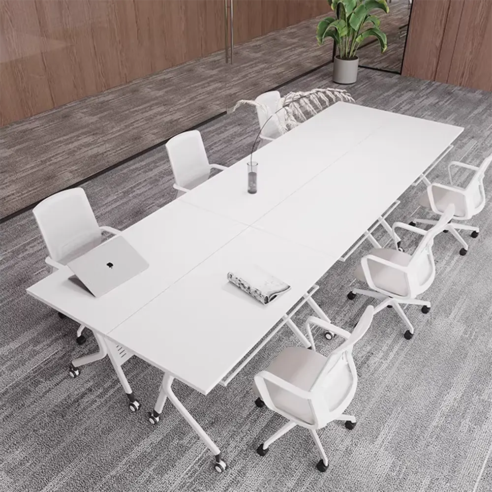 Mobile Folding Meeting Table – Modular Stackable with Casters - image 2