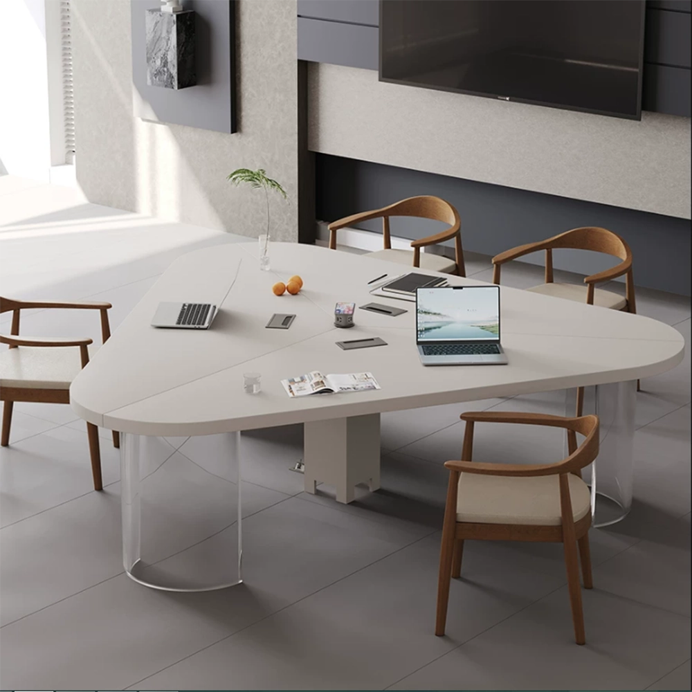 Light Luxury Solid Wood Meeting Table – Modular Conference Desk - image 3