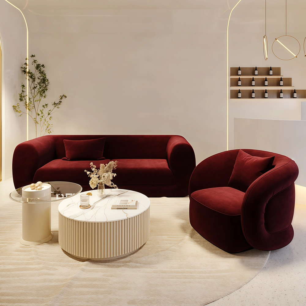 Modern Style Red Vertical Sofa - image 2