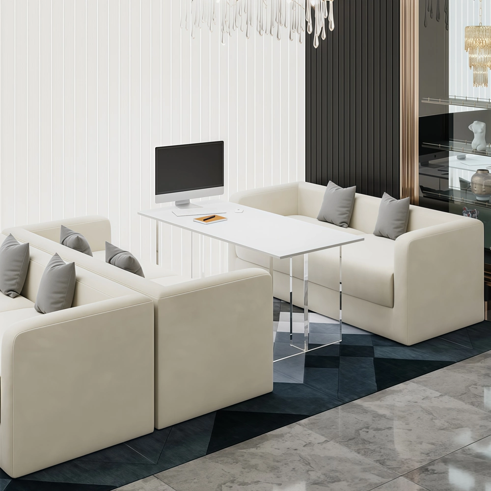 Simple Cream Style Sofa for Photo Studio Reception Area - image 2