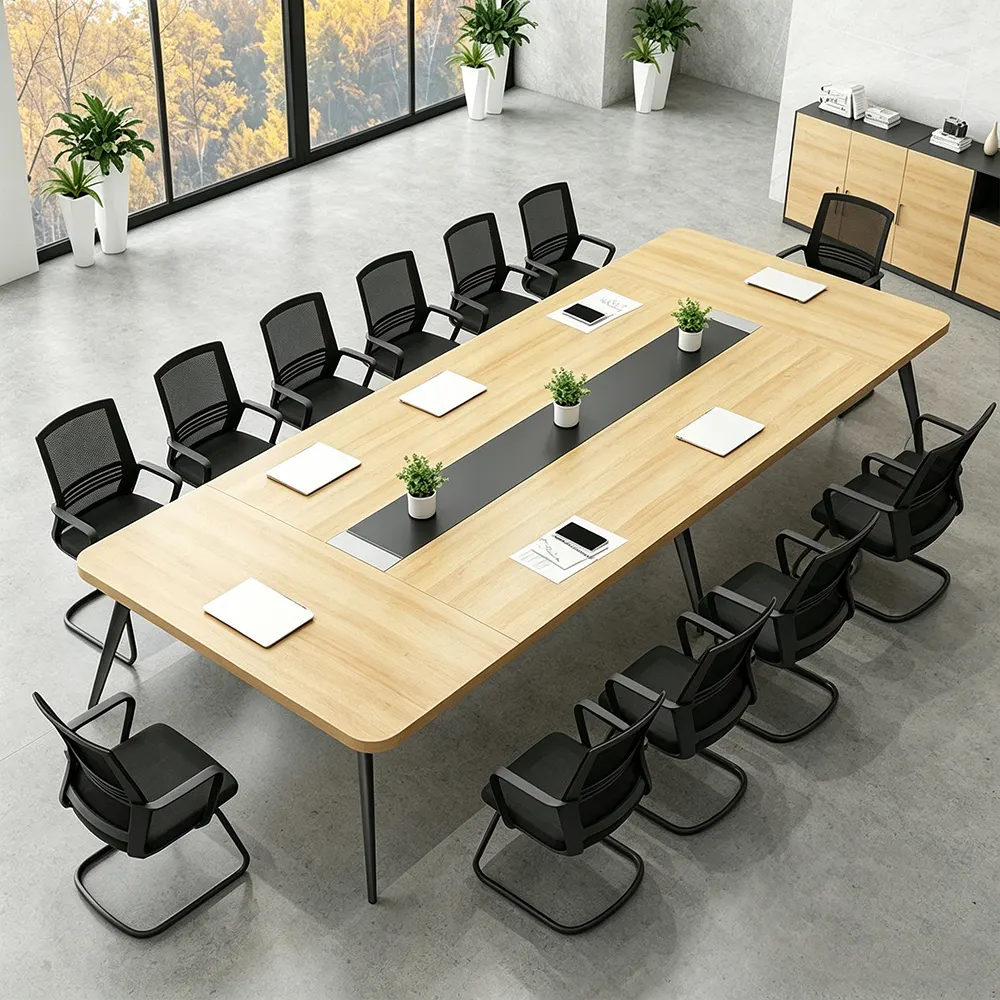 Small Office Meeting Table – Modern Minimalist Long Rectangular Conference Desk - image 2