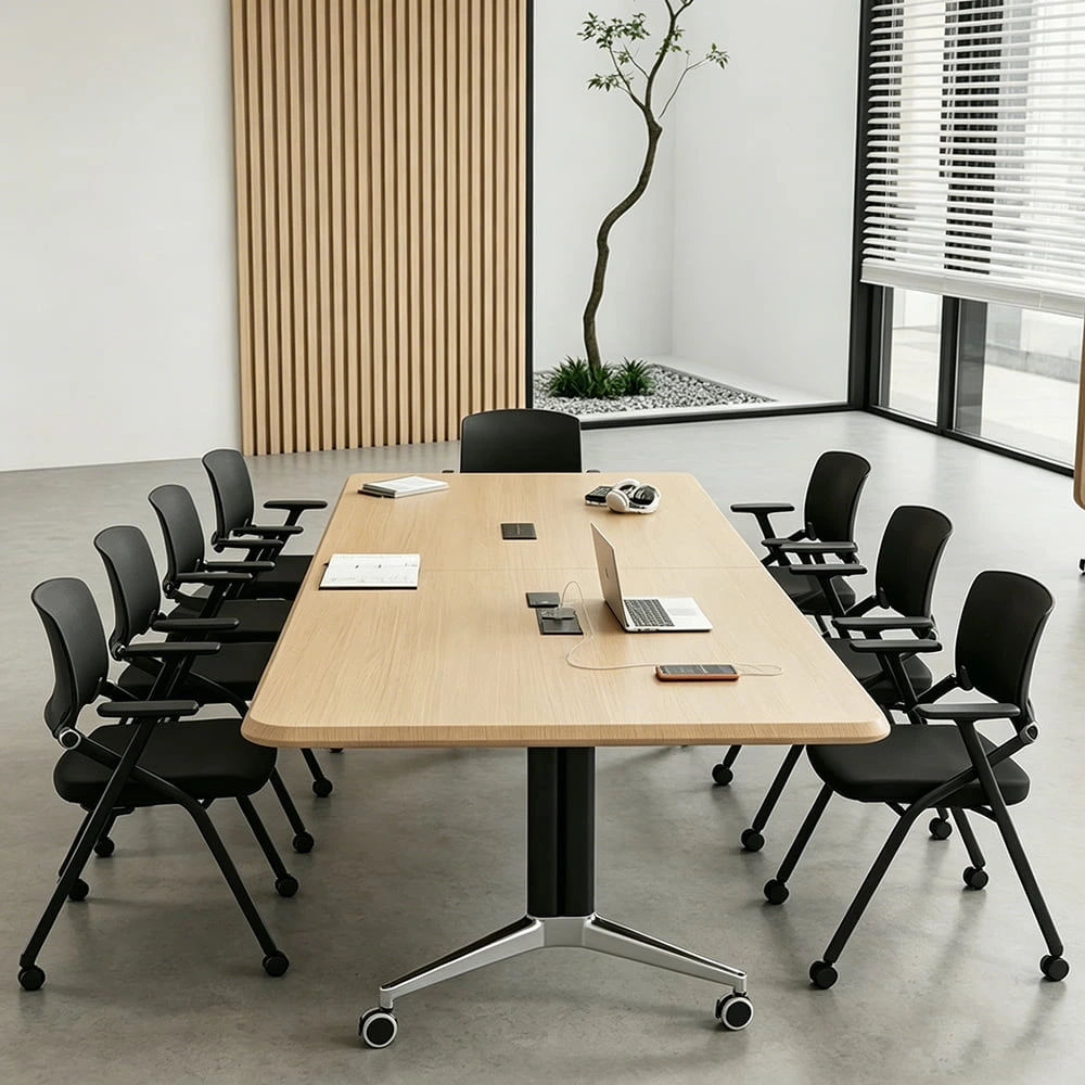 Mobile Folding Table for Office – Extendable Modular Conference Desk on Casters - image 3