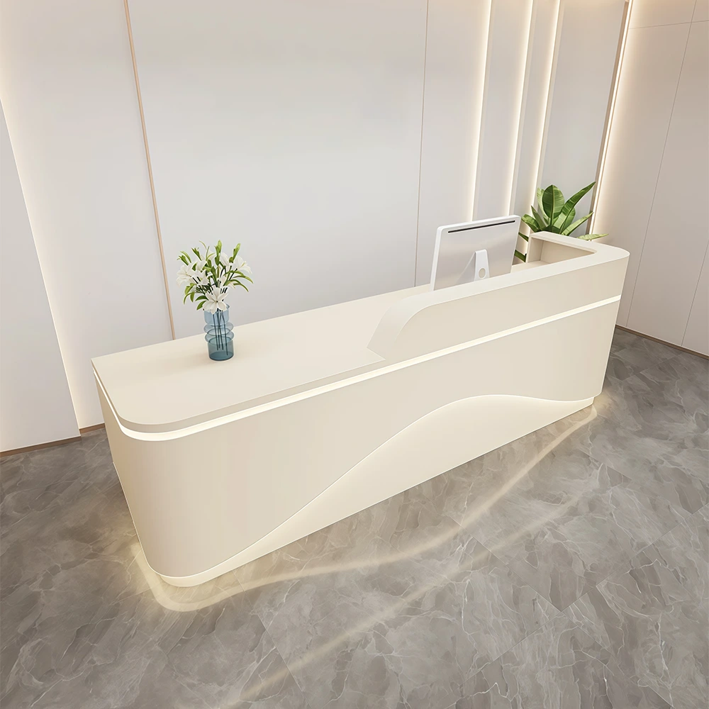 Elegant Cream-style Reception Desk - image 2