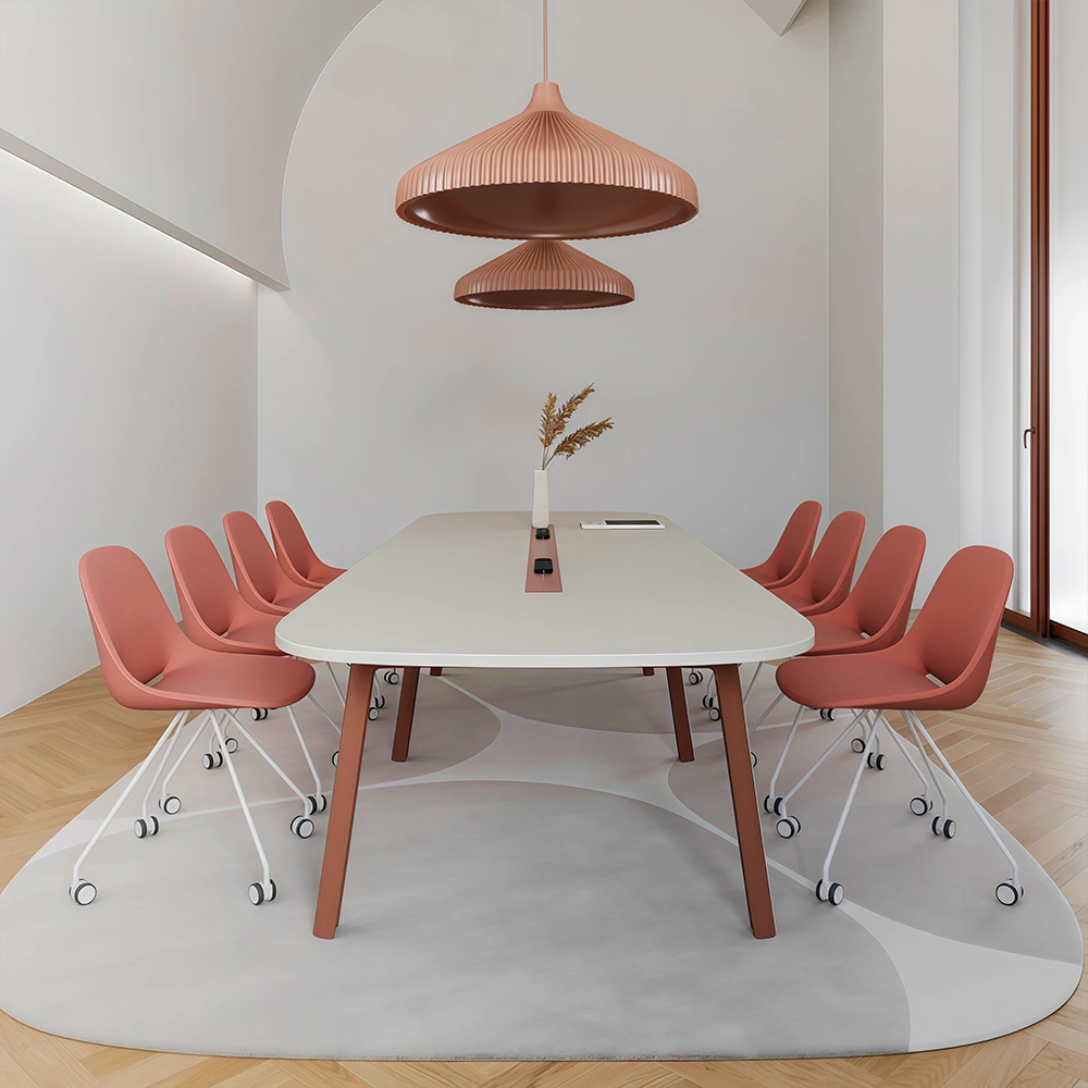 Modern Oval Conference Table  Long Rectangle Meeting Desk for Office - image 2