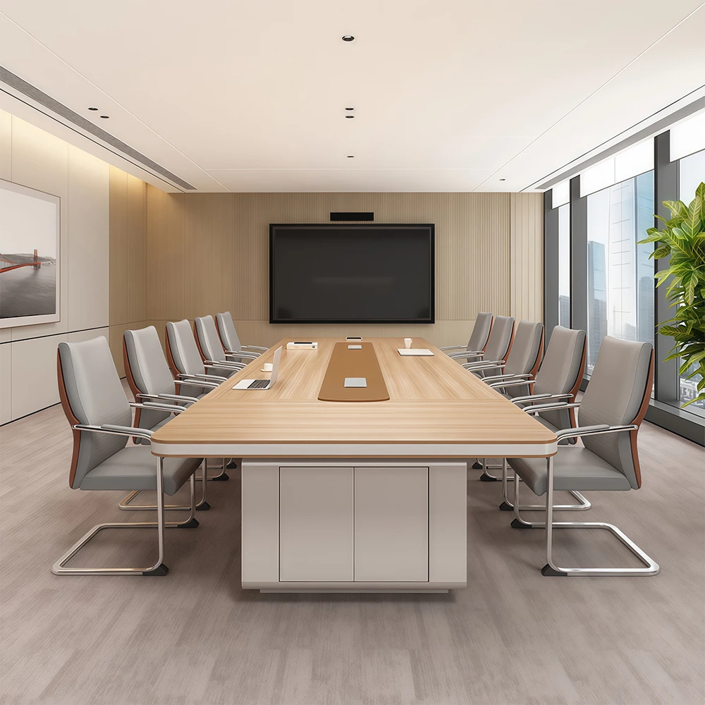 Elegant Long Conference Table – Modern Light Luxury Style - image 3