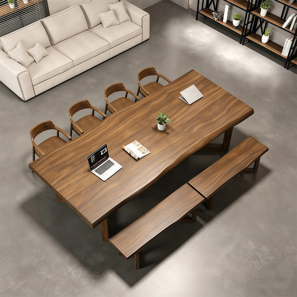 Modern Minimalist Solid Wood Conference Table | Industrial Style Meeting Desk - image 3