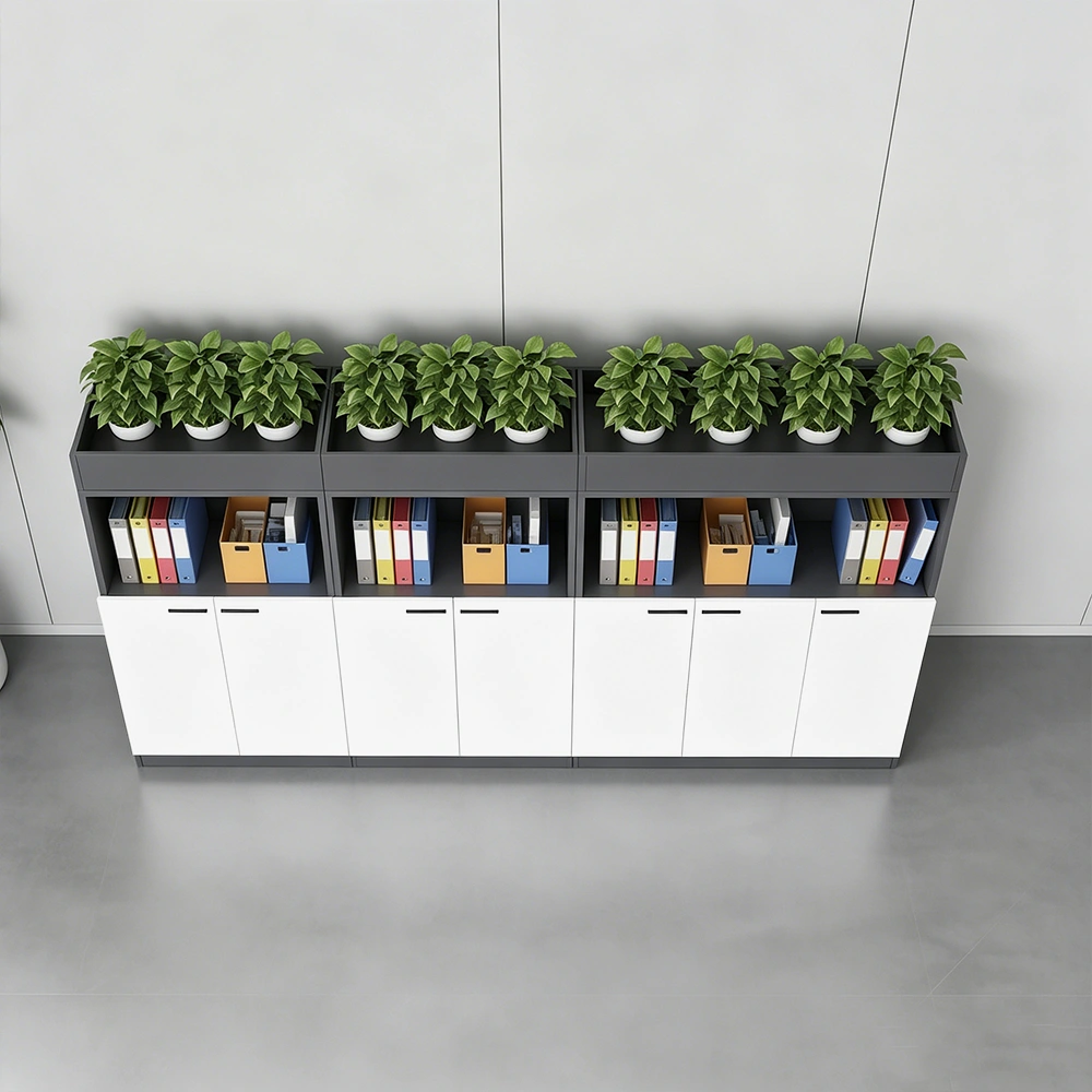 Office Filing Cabinet with Decorative Planter Shelf - image 3