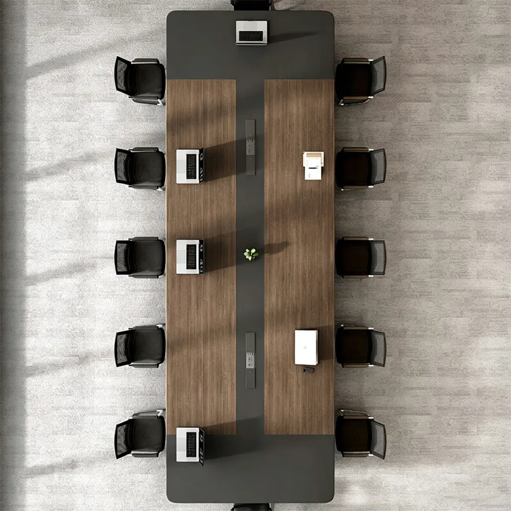 Modern Minimalist Long Conference Table Rectangular Meeting Desk for Office - image 3