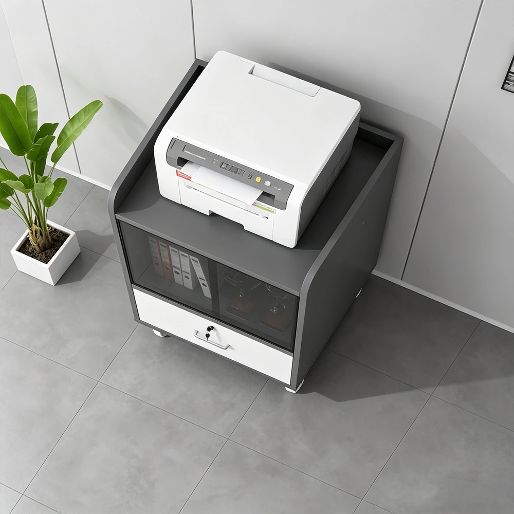 Rolling Wooden Office Cabinet for Document Storage - image 3