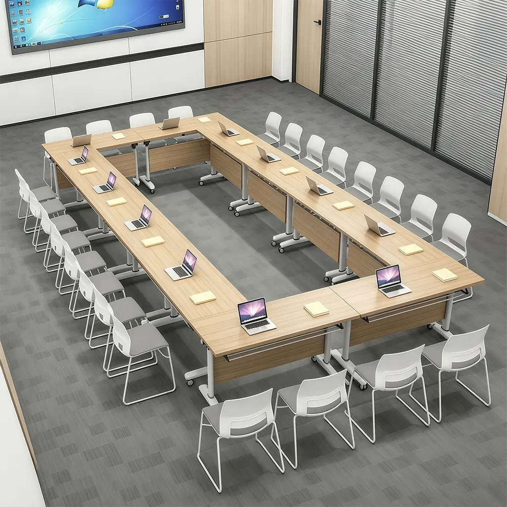 Mobile Foldable Conference Table for Meeting Rooms – Space-Saving Office Desk - image 2