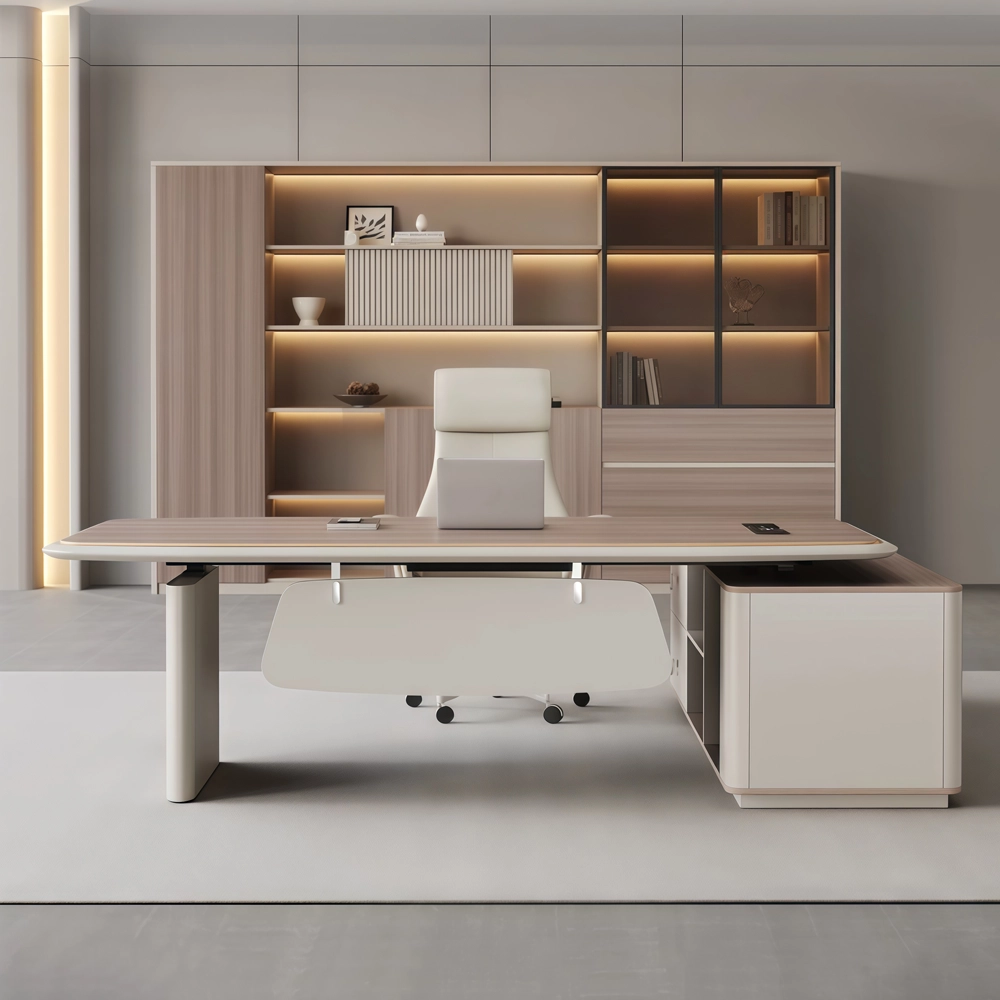 Electric Height Adjustable Standing Desk with Storage Cabinet – Modern Office Desk - image 2