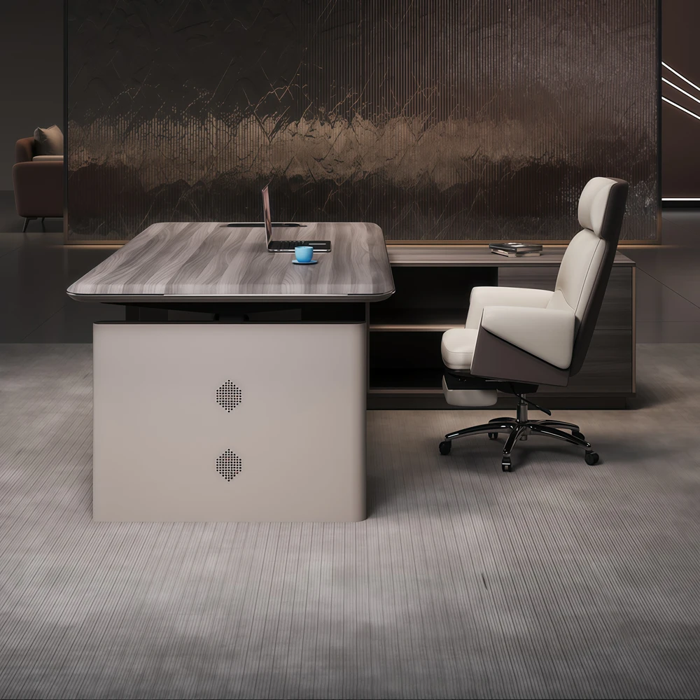 Modern Height Adjustable Electric Office Desk with Drawers & Storage Cabinet - image 2